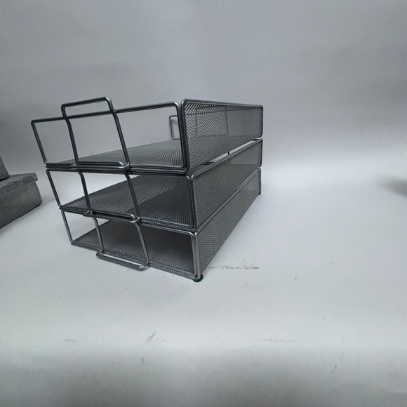 Silver Mesh Desk Storage Containers - Picture 4 of 11